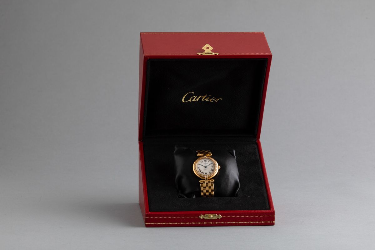 Cartier - Panthere Vendome in Oro Giallo 18k, Ghiera con Brillanti e Movimento al Quarzo. Accompa...