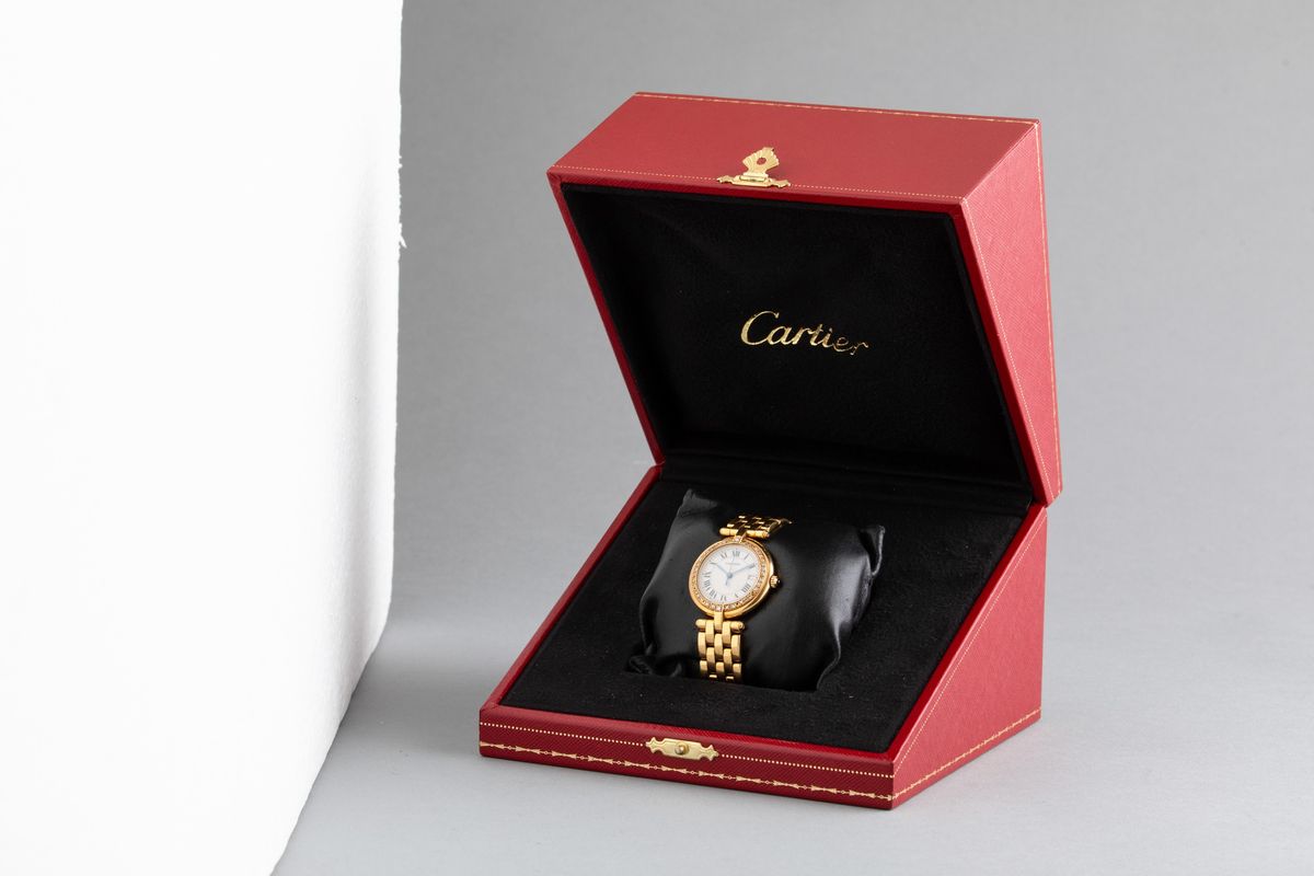 Cartier - Panthere Vendome in Oro Giallo 18k, Ghiera con Brillanti e Movimento al Quarzo. Accompa...