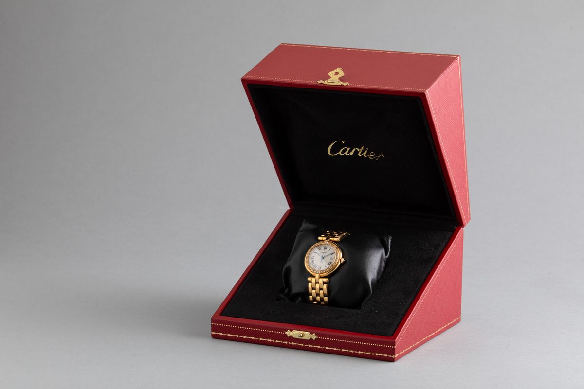 Cartier - Panthere Vendome in Oro Giallo 18k, Ghiera con Brillanti e Movimento al Quarzo. Accompa...