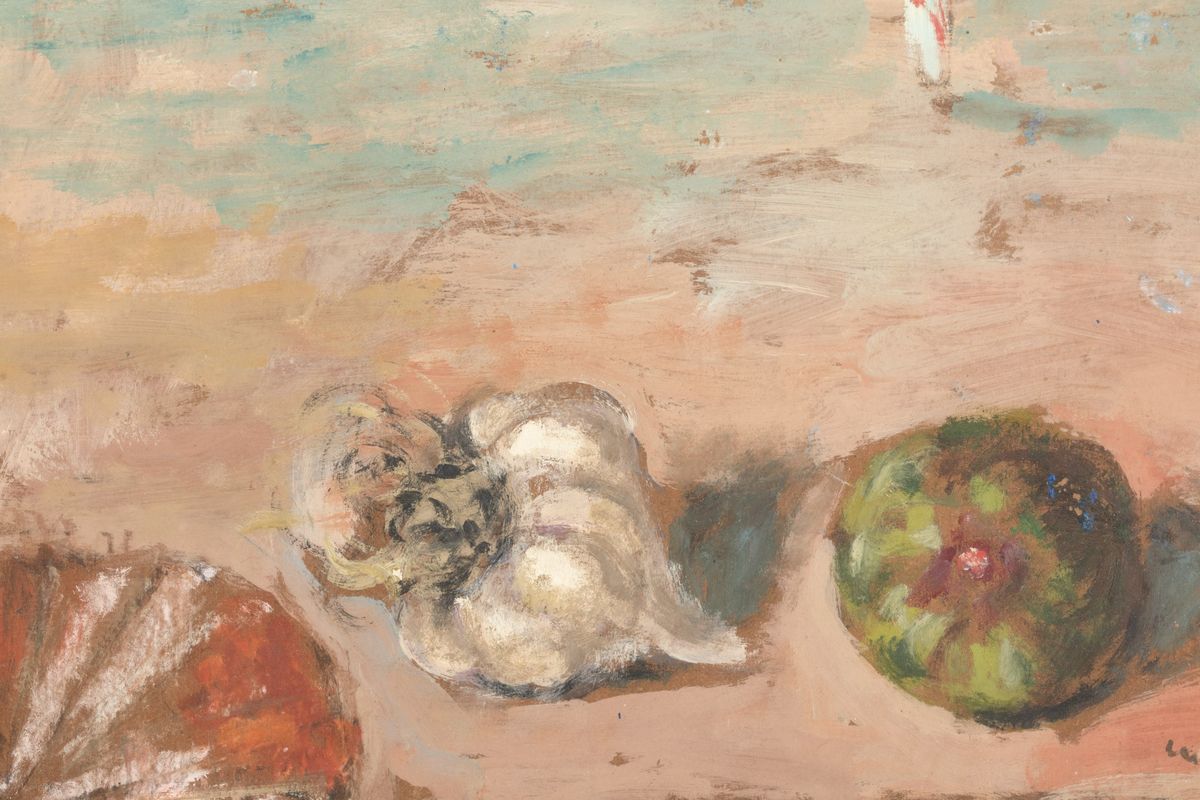 Filippo De Pisis - Natura Morta Marina con Conchiglia e il Fico