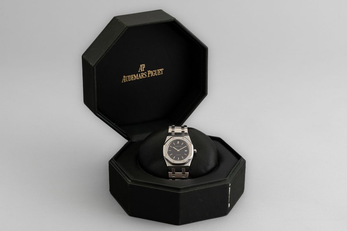 Audemars Piguet - Royal Oak Lady Ref 14470st in Acciaio con Quadrante Blu Notte Tapisserie. Accom...