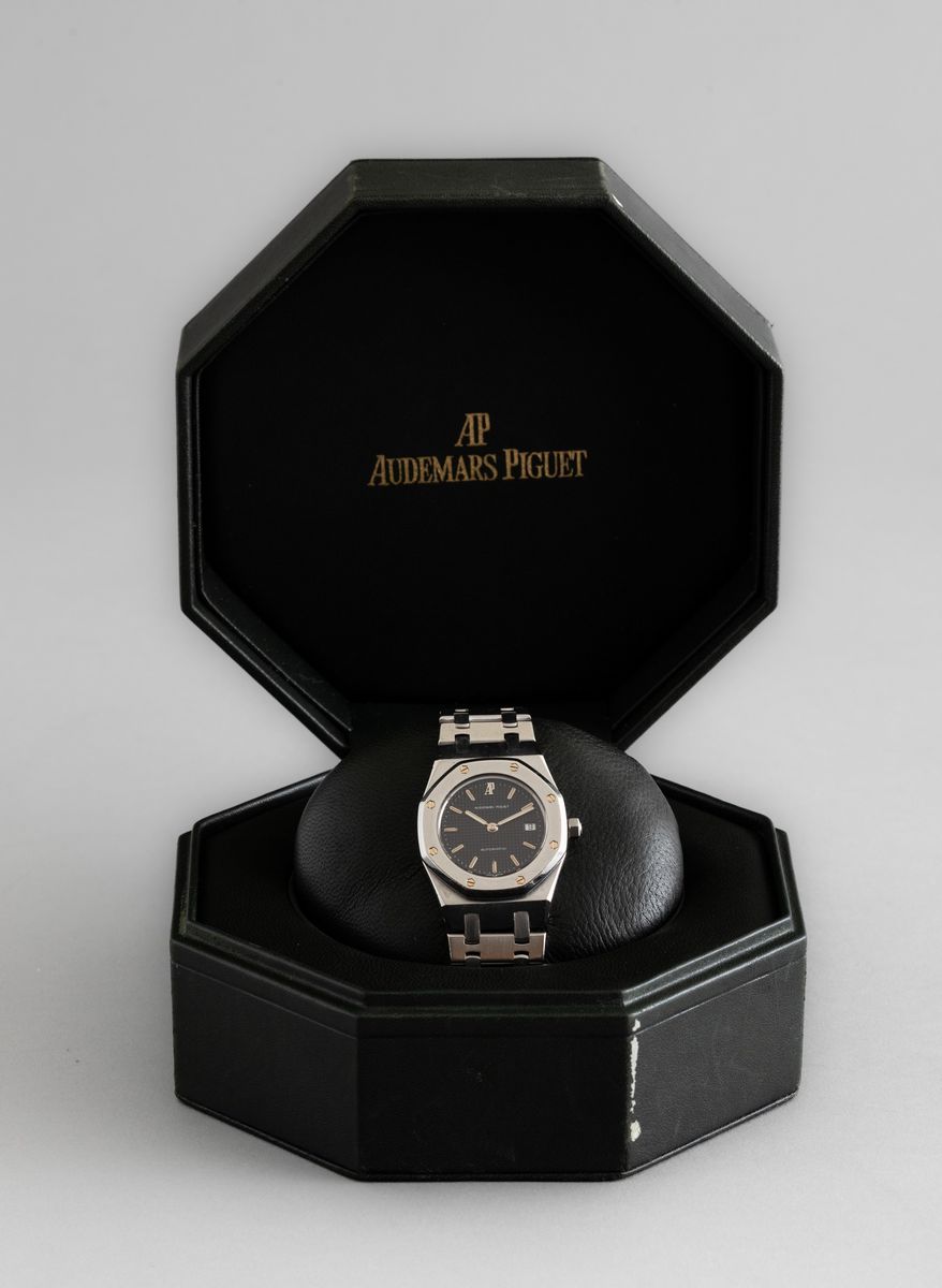 Audemars Piguet - Royal Oak Lady Ref 14470st in Acciaio con Quadrante Blu Notte Tapisserie. Accom...