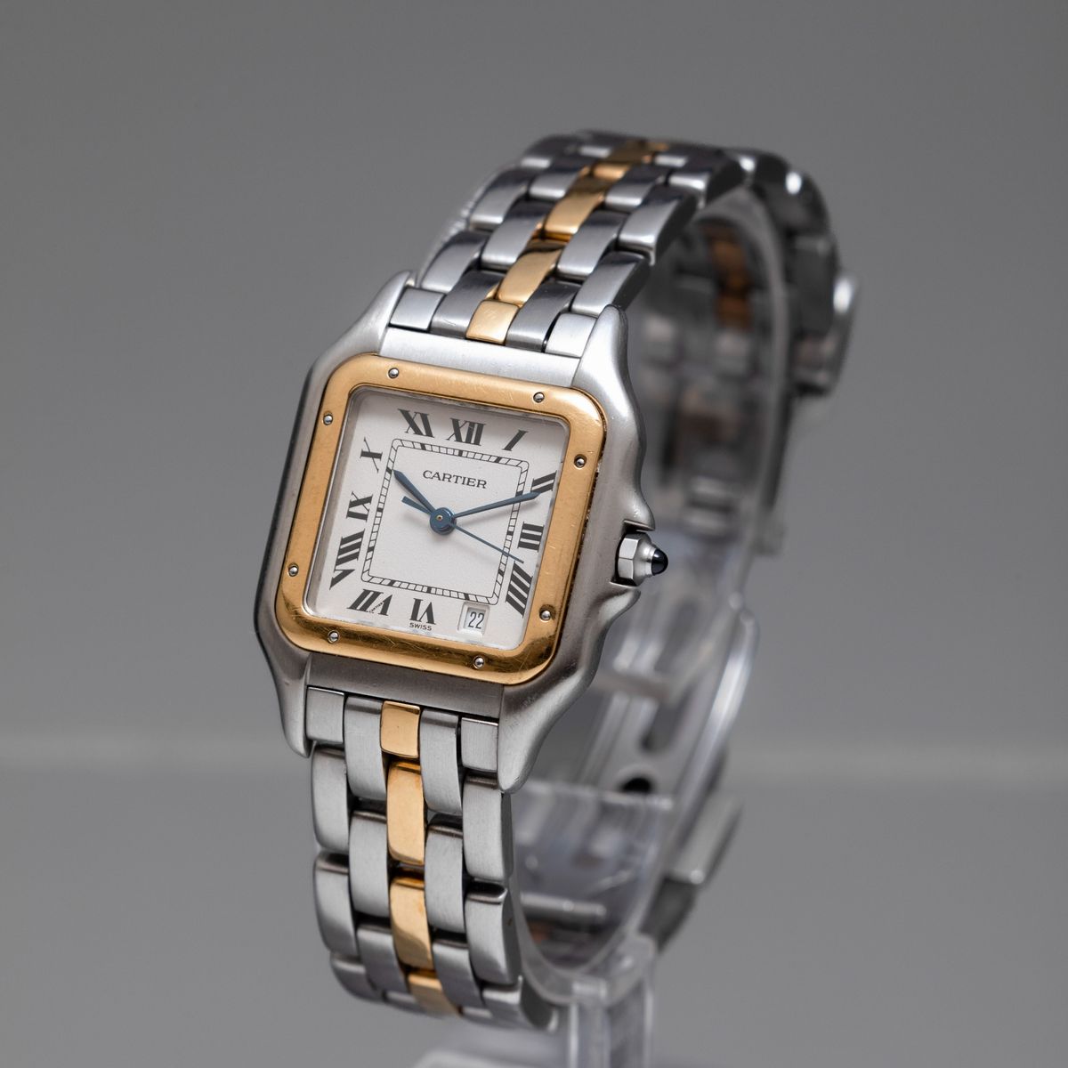 Cartier - Elegante Panthere Acciaio e Oro Monofilo al Quarzo con Datario Accompagnato da Astuccio...