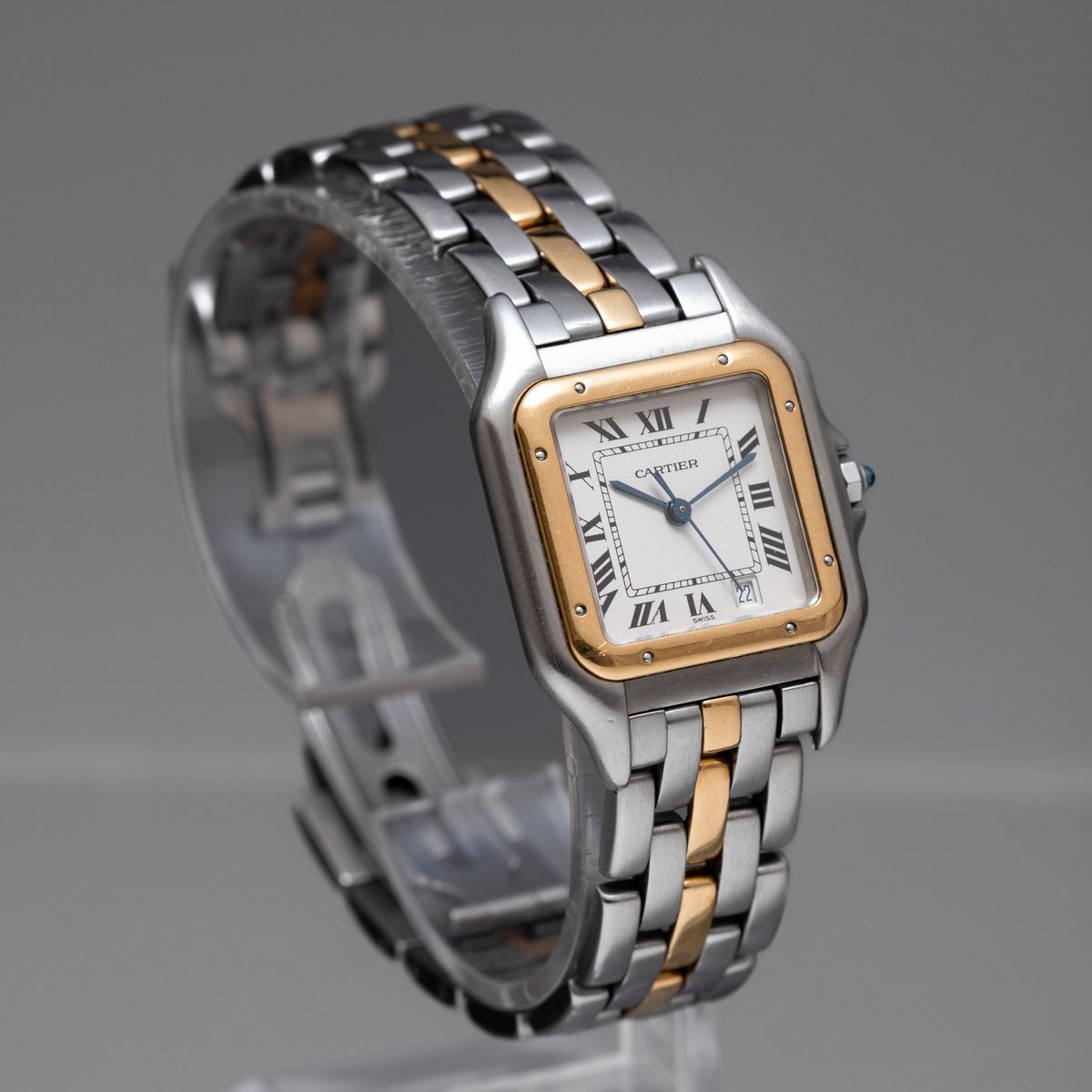 Cartier - Elegante Panthere Acciaio e Oro Monofilo al Quarzo con Datario Accompagnato da Astuccio...