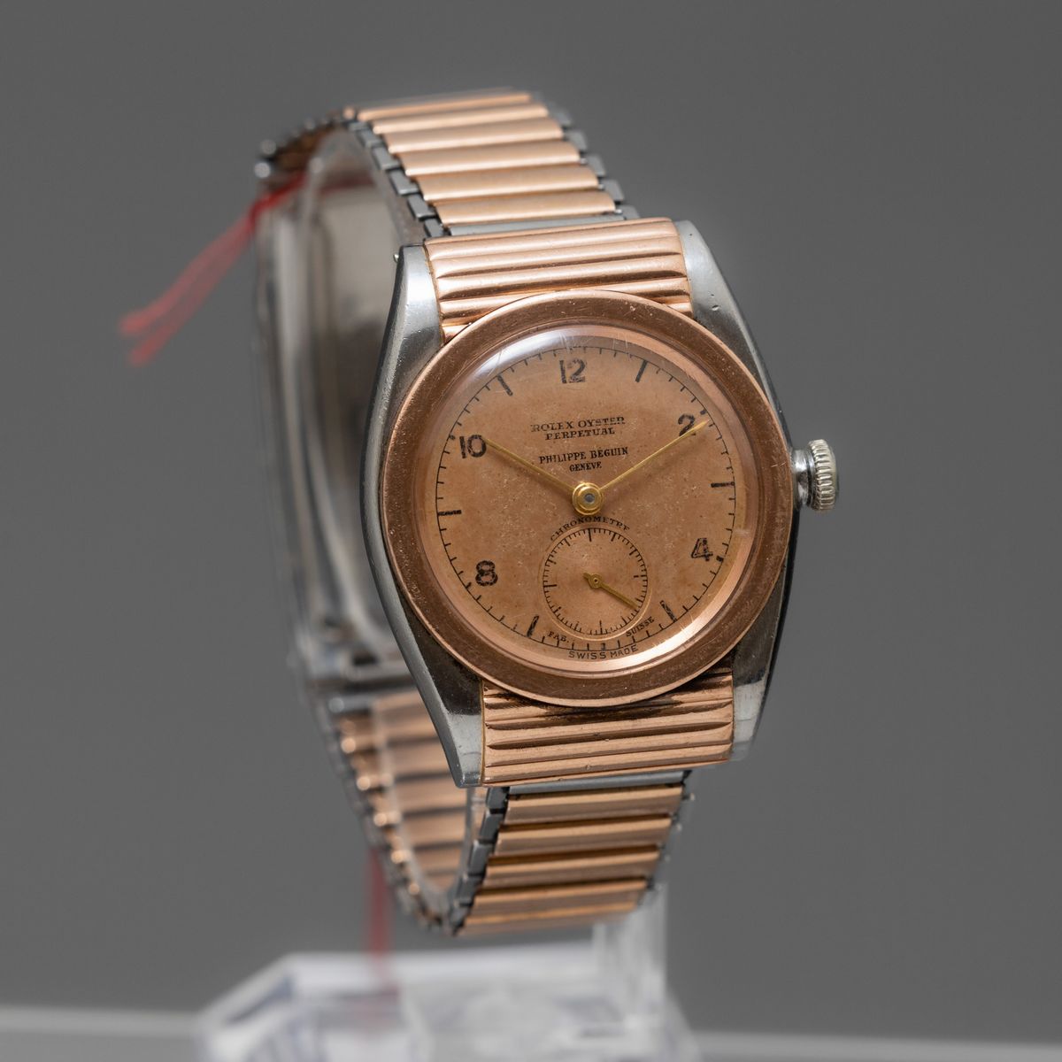 Rolex - Ovetto con Anse Cachè Acciaio e Oro Rosa 18k con Bracciale Bamboo e Dedica sul Quadrante....