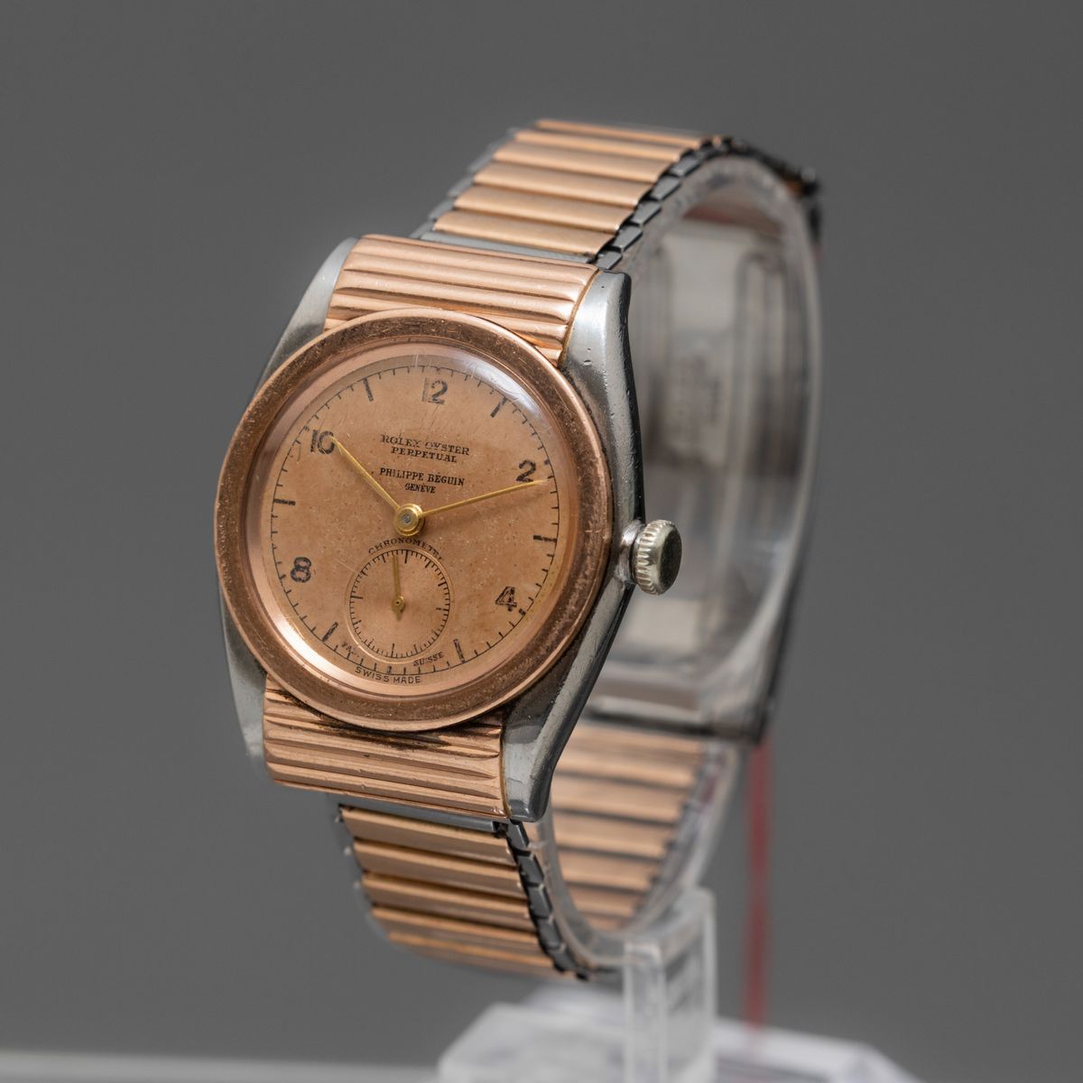Rolex - Ovetto con Anse Cachè Acciaio e Oro Rosa 18k con Bracciale Bamboo e Dedica sul Quadrante....