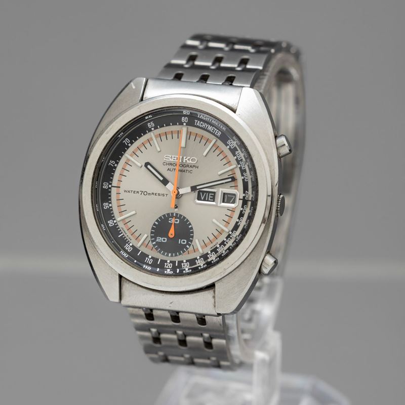 SEIKO - Cronografo in acciaio automatico con giorno e data ref 6139-6012  con cassa tonneau - Auction Watches | Timed Auction - Cambi Casa d'Aste