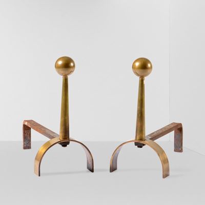 Coppia di Alari in Ottone.