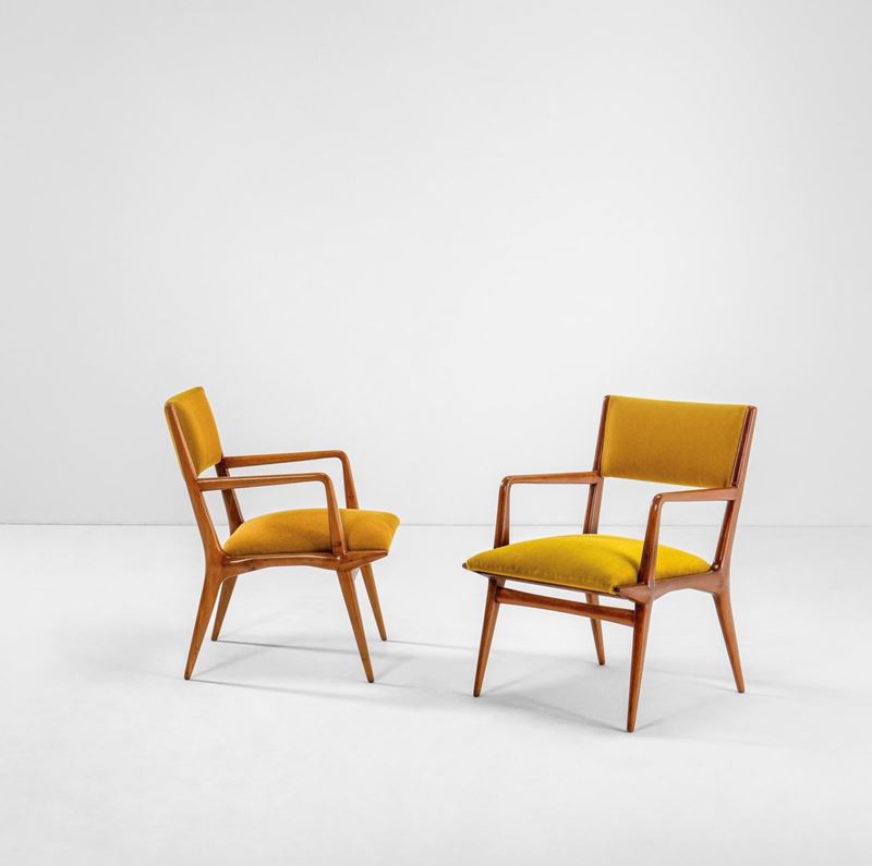 Carlo De Carli : Two armchairs with armrests.  - Auction Fine Design - Cambi Casa d'Aste
