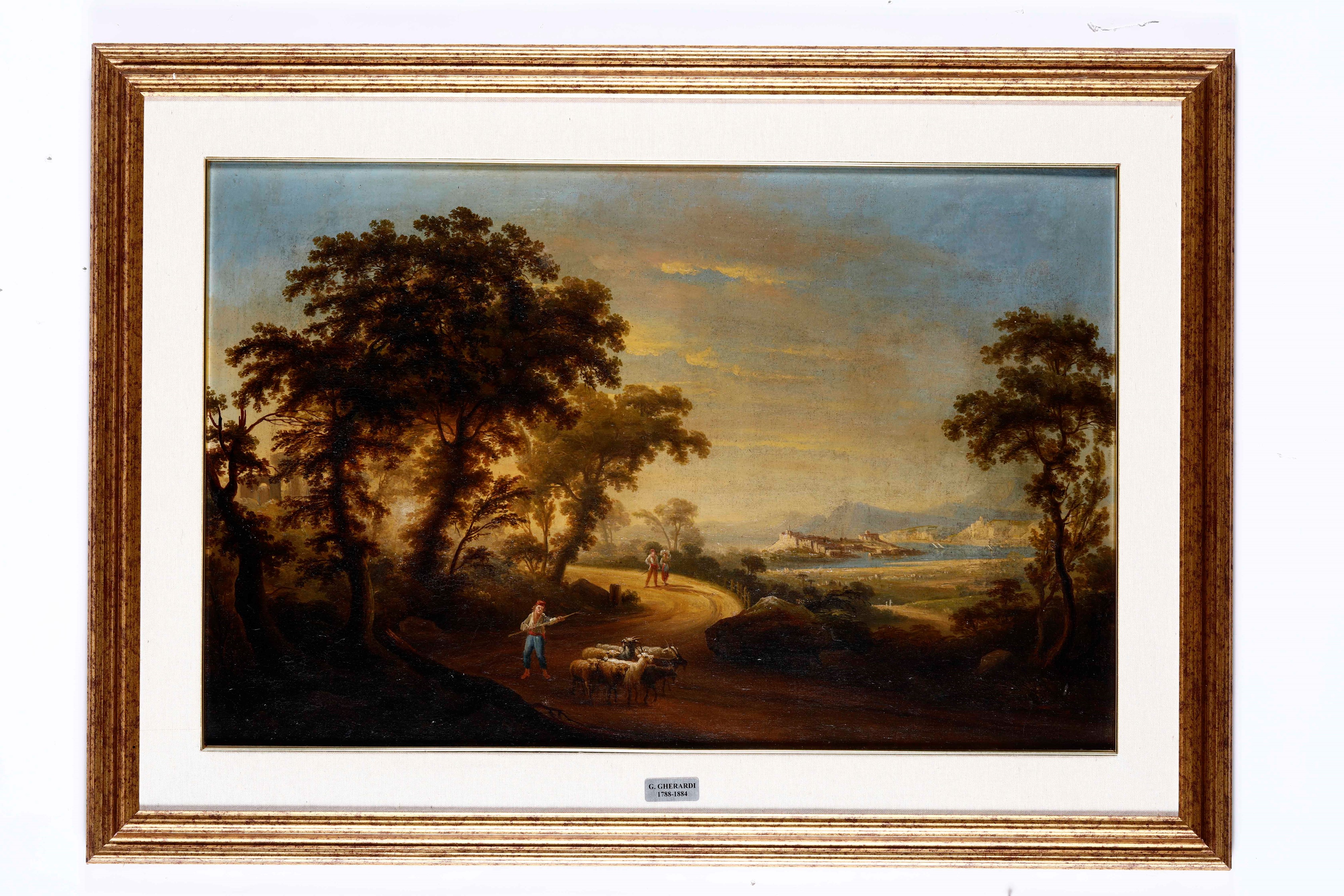 Giuseppe Gherardi (1788-1884) Coppia di Paesaggi con Figure