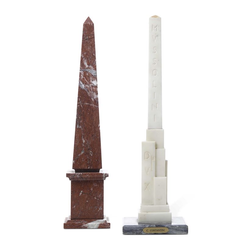 Costantino Costantini. Modellino di obelisco in marmo bianco  - Auction Sculptures - Cambi Casa d'Aste