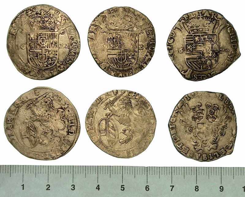 PAESI BASSI SPAGNOLI. Lotto di tre monete.  - Auction Numismatics - Cambi Casa d'Aste