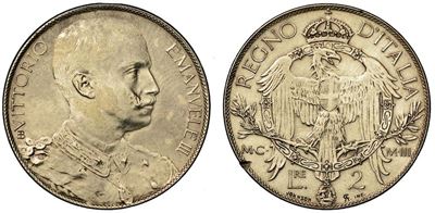 Regno D'italia. Vittorio Emanuele III di Savoia, 1900-1946. Prova del 2 Lire Johnson 1903.