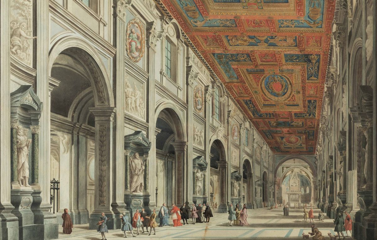 Giovanni Paolo Panini (1692 Piacenza-1765 Roma), da Interno della Basilica di San Giovanni in Lat...