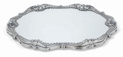 Presentoire in Argento e Specchio. Argenteria Artistica Italiana del XX Secolo. Argentiere Gianni...