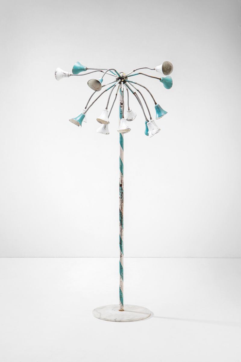 Gino Sarfatti : Rare floor lamp with adjustable arms  - Auction Fine Design - Cambi Casa d'Aste