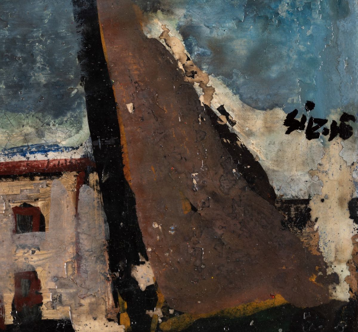 Mario Sironi - Paesaggio con Casa e Vele