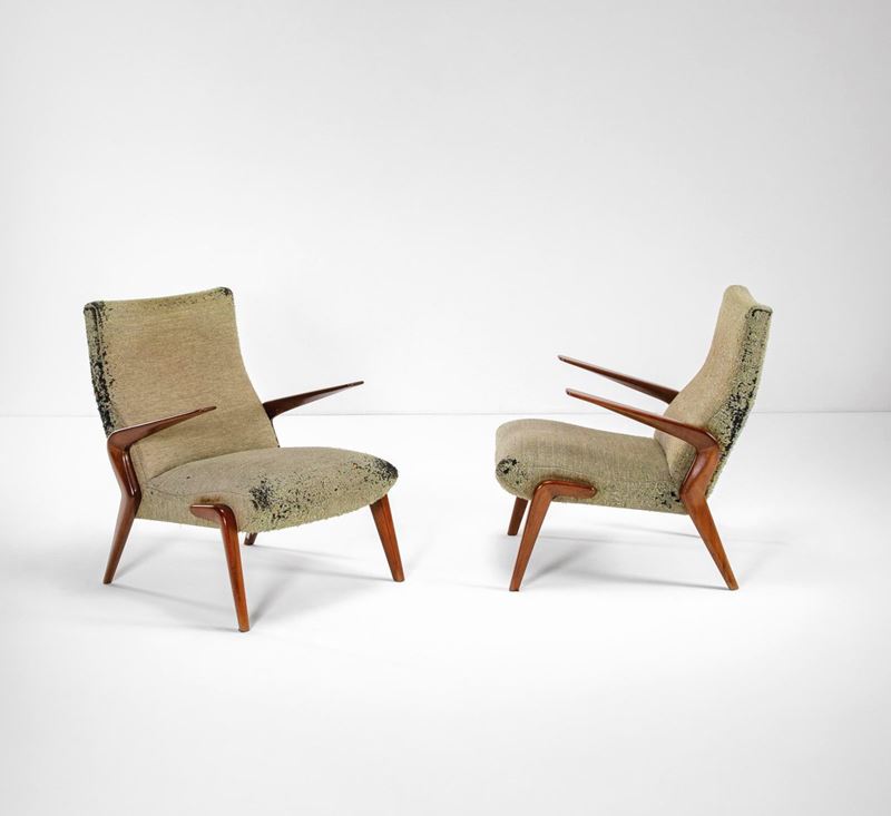 Osvaldo Borsani : Pair of armchairs mod. P71  - Auction Fine Design - Cambi Casa d'Aste