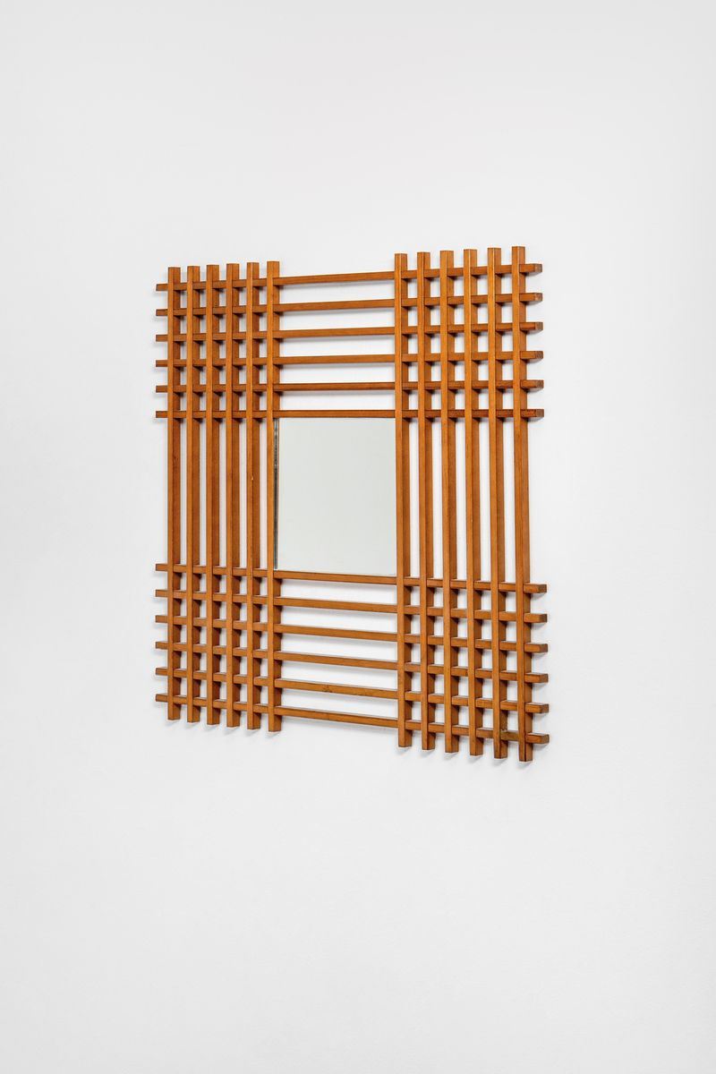 Ettore Sottsass : Glass mirror.  - Auction Fine Design - Cambi Casa d'Aste