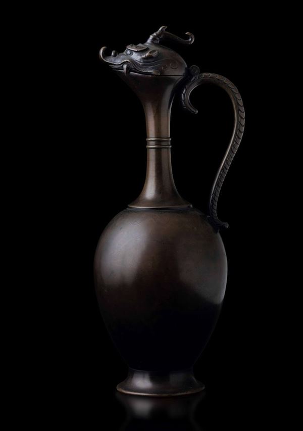 A bronze pitcher, China, Qing Dynasty Late 1600s