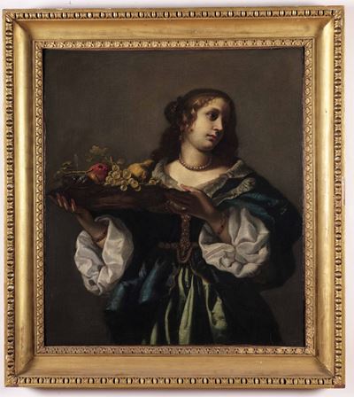 Scuola Fiorentina del XVII Secolo Fanciulla con Canestra di Frutta