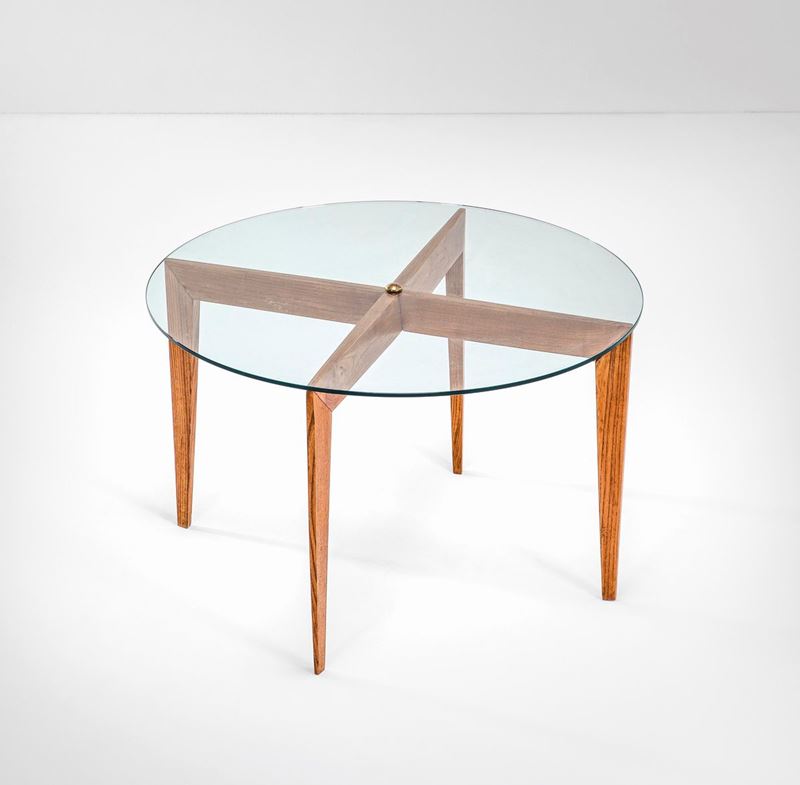 Gio Ponti : Low table with carved wooden frame,  - Auction Fine Design - Cambi Casa d'Aste