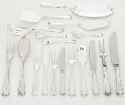 Servizio di Posate in Argento. Argenteria Italiana del XX Secolo. Argentiere Ricci & C., Alessand...