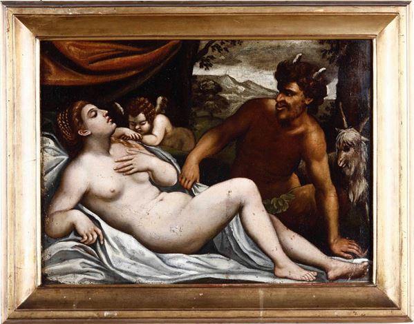 Scuola veneta del XVI secolo Pan e una ninfa