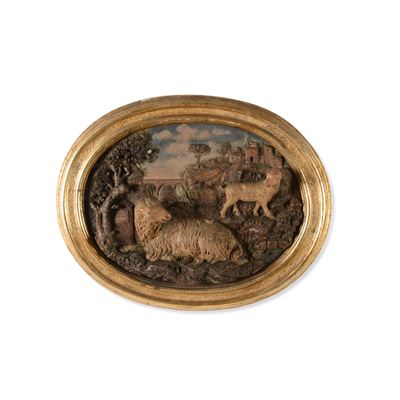 Rilievo Allegorico. Terracotta Policroma. Plasticatore Neoclassico, XVIII Secolo