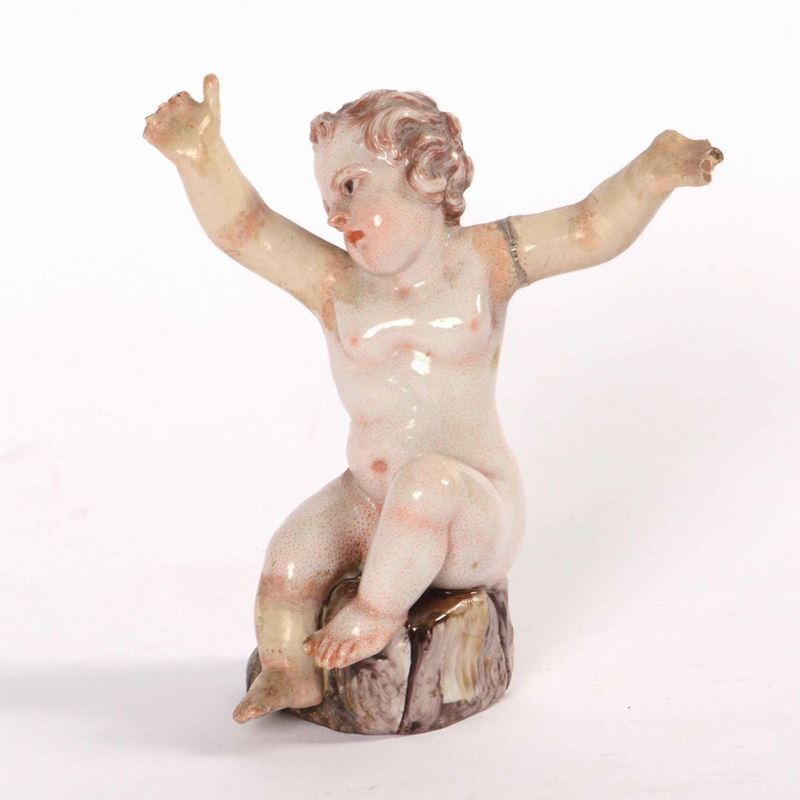 Figurina di putto Doccia, Manifattura Ginori, 1750 - 1760  - Auction Ceramics and Glass | Timed Auction - Cambi Casa d'Aste