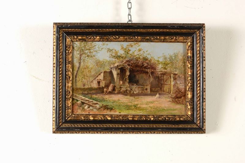 Siglato LGS Scorcio di casolare  - Olio su tela - Auction 19th and 20th Century Paintings | Timed Auction - Cambi Casa d'Aste