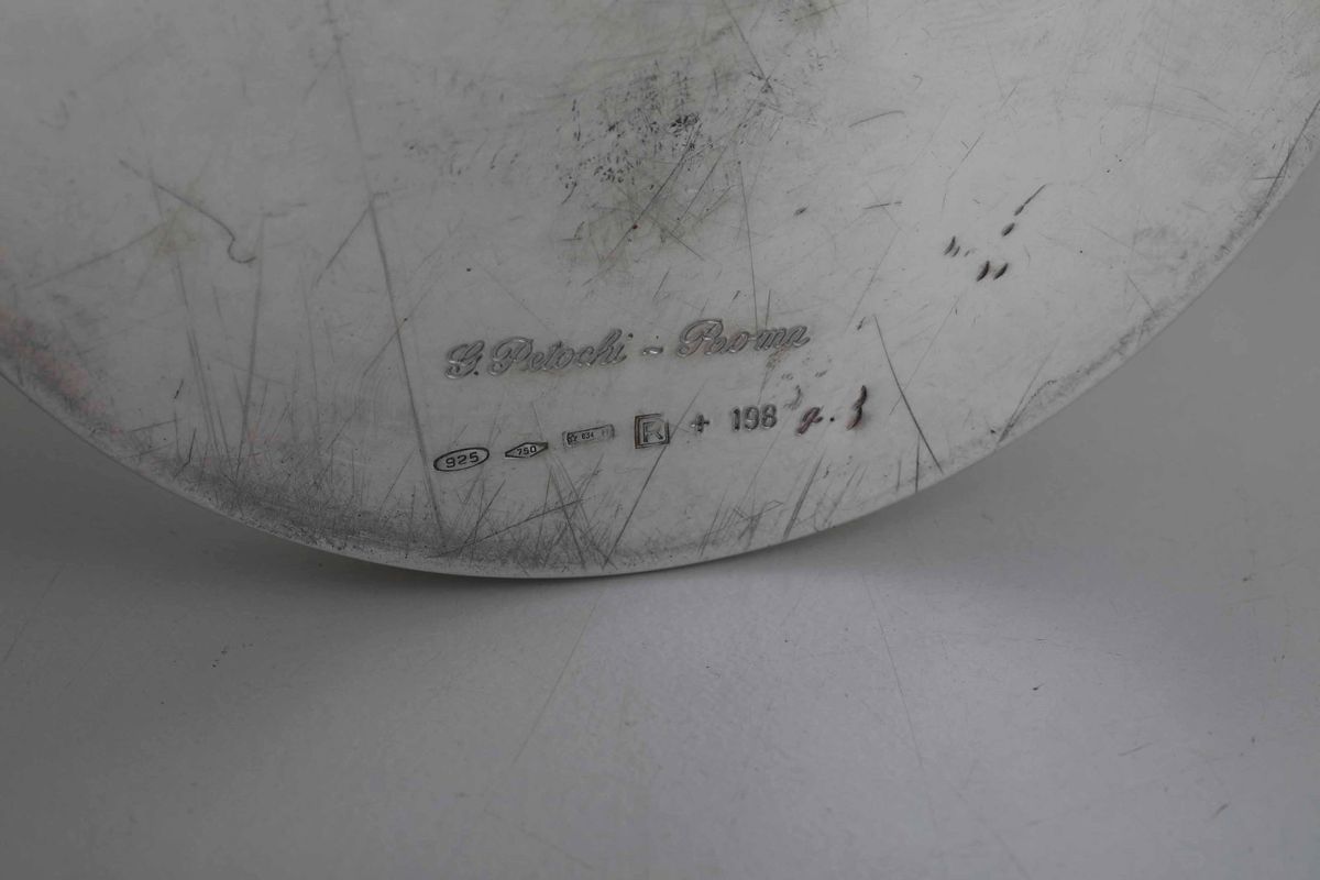 Lotto di Tre Presse Papier con Moneta, Micromosaico, Medaglia Commemorativa. Argenteria Italiana ...
