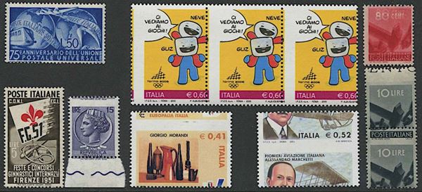 1946/2007, Repubblica Italiana, 17 interessanti varietà del periodo.
