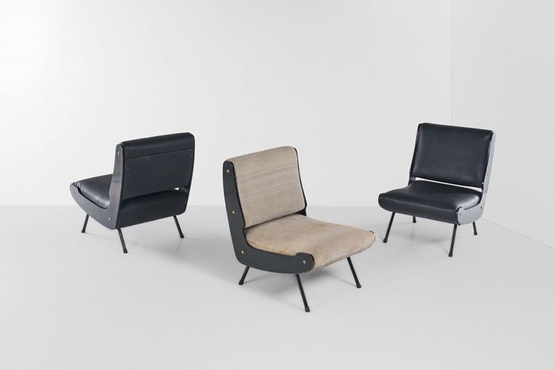 Gino Frattini : Tre poltrone mod. 836  - Auction Design - Cambi Casa d'Aste