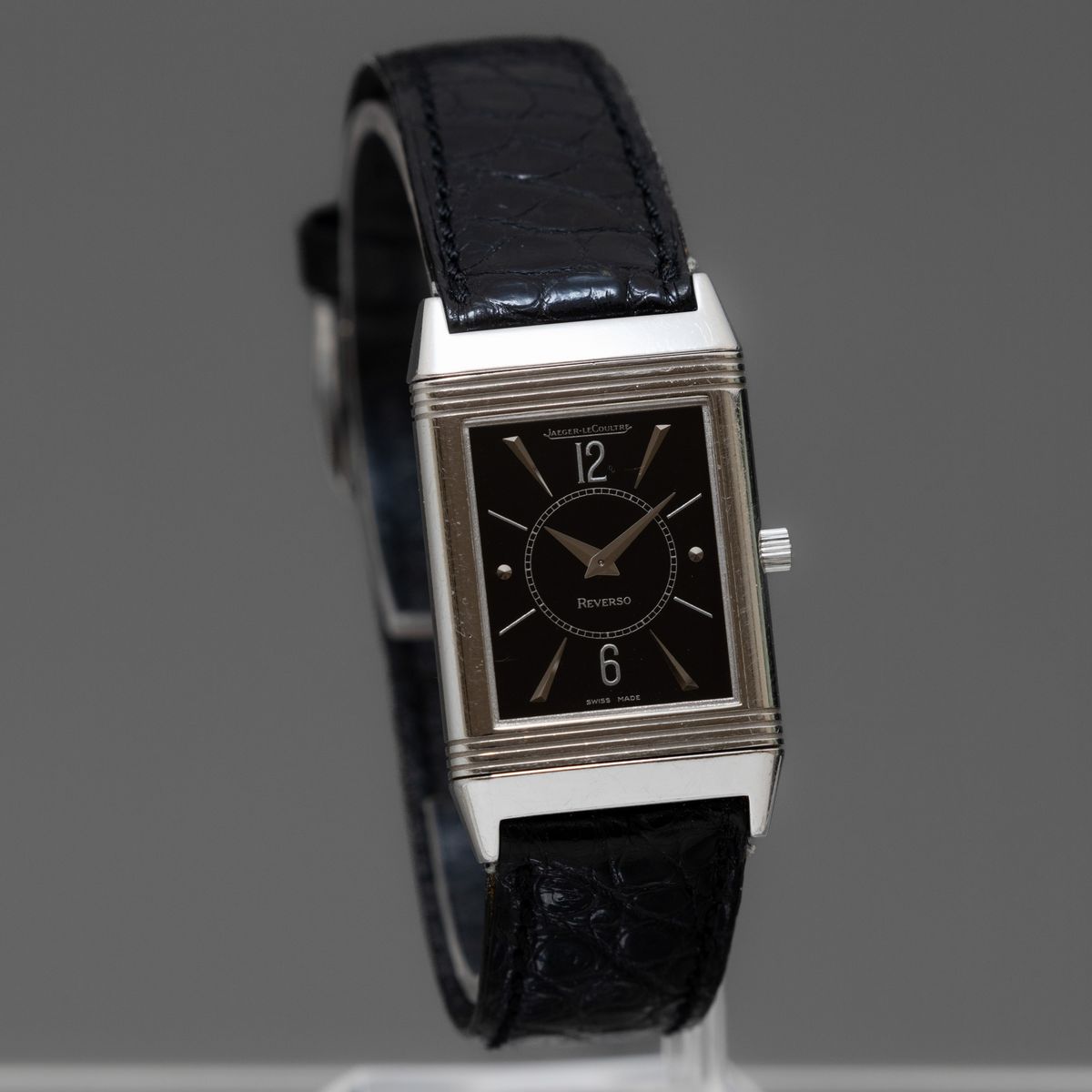 Jaeger le Coultre - Reverso in Oro Bianco 18k Misura Media Carica Manuale con Incisione sul Retro...