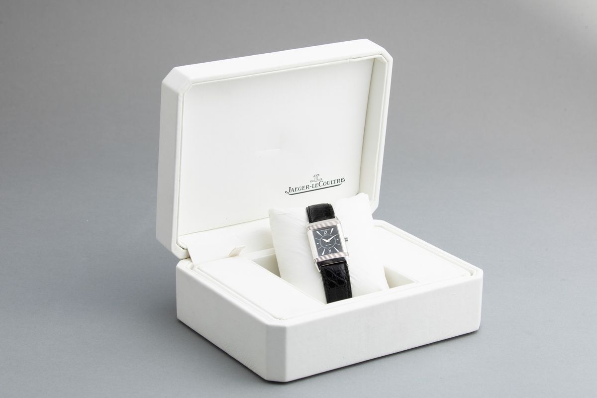 Jaeger le Coultre - Reverso in Oro Bianco 18k Misura Media Carica Manuale con Incisione sul Retro...