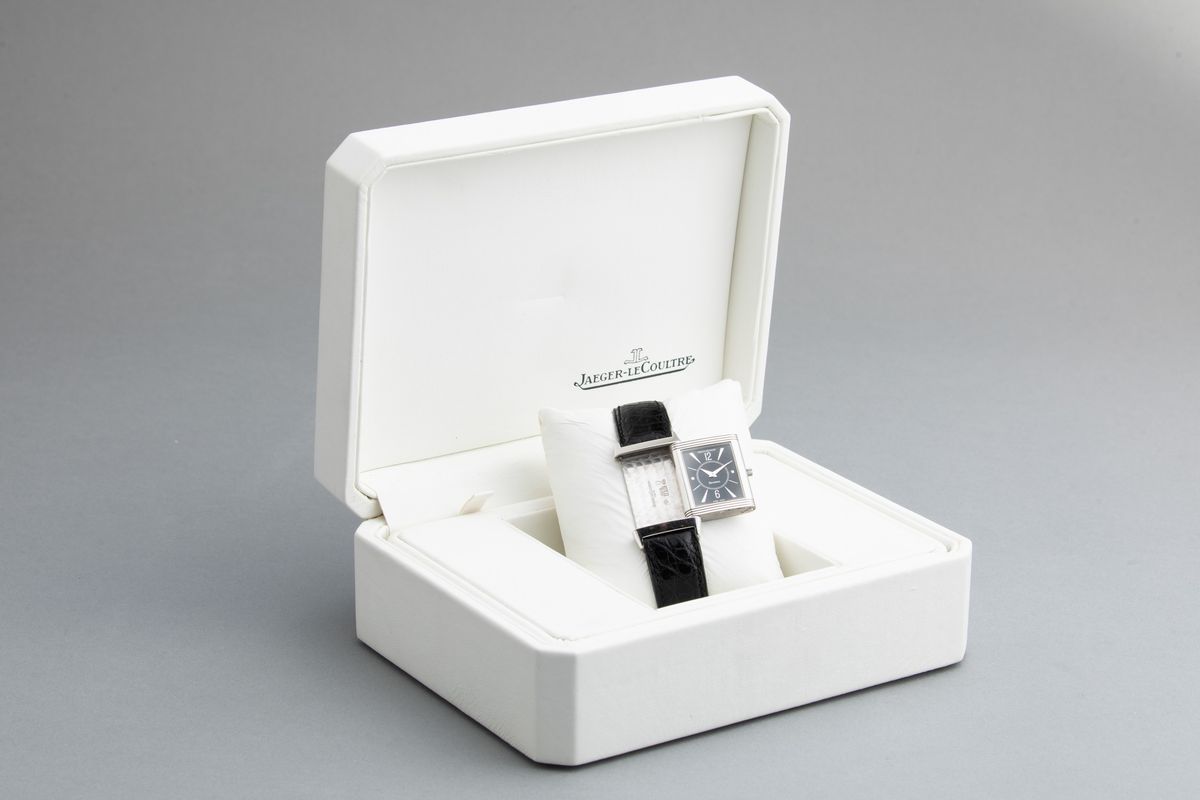 Jaeger le Coultre - Reverso in Oro Bianco 18k Misura Media Carica Manuale con Incisione sul Retro...