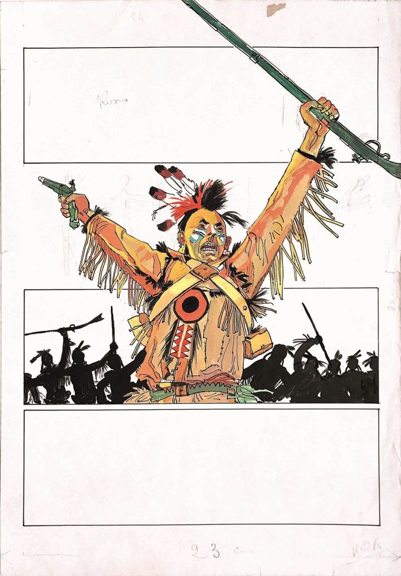 Hugo Pratt : Copertina per Sgt. Kirk  - Auction Fumetti d'Autore - IV - Cambi Casa d'Aste