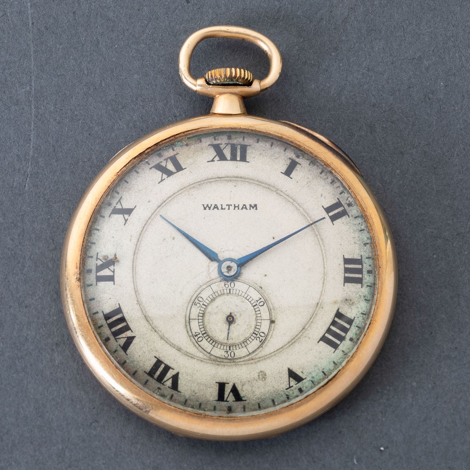 Waltham: Orologio da Taschino, Dress Watch, Anni 1930 Circa, Cassa in Oro 14 Kt, Quadrante in Met...