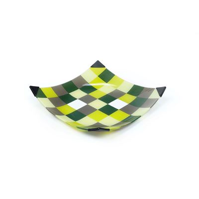 Piatto Rosenthal, quadrato in vetro colorato, XX secolo