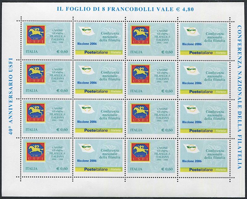 2006, Repubblica Italiana, Foglietto “USFI”  - Auction Philately - Cambi Casa d'Aste