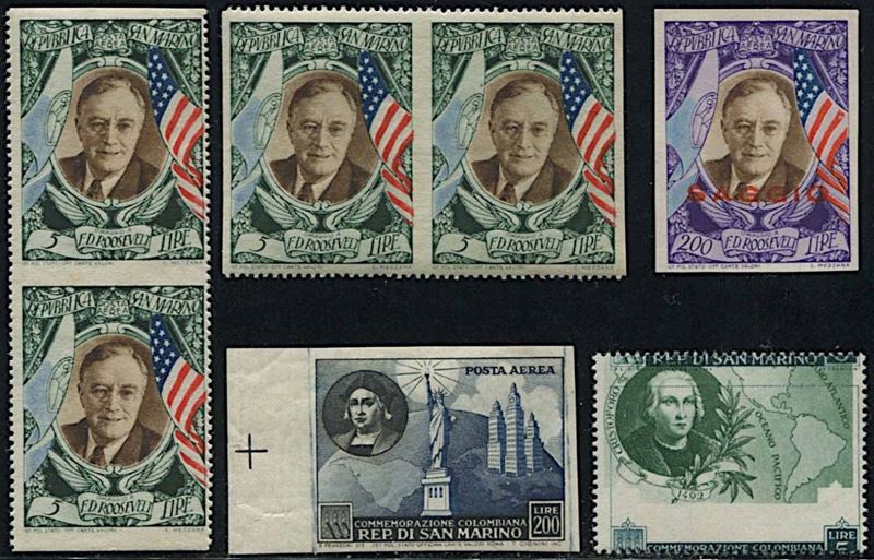 1946/1960, San Marino, “Roosevelt”.  - Auction Philately and Postal History - Cambi Casa d'Aste