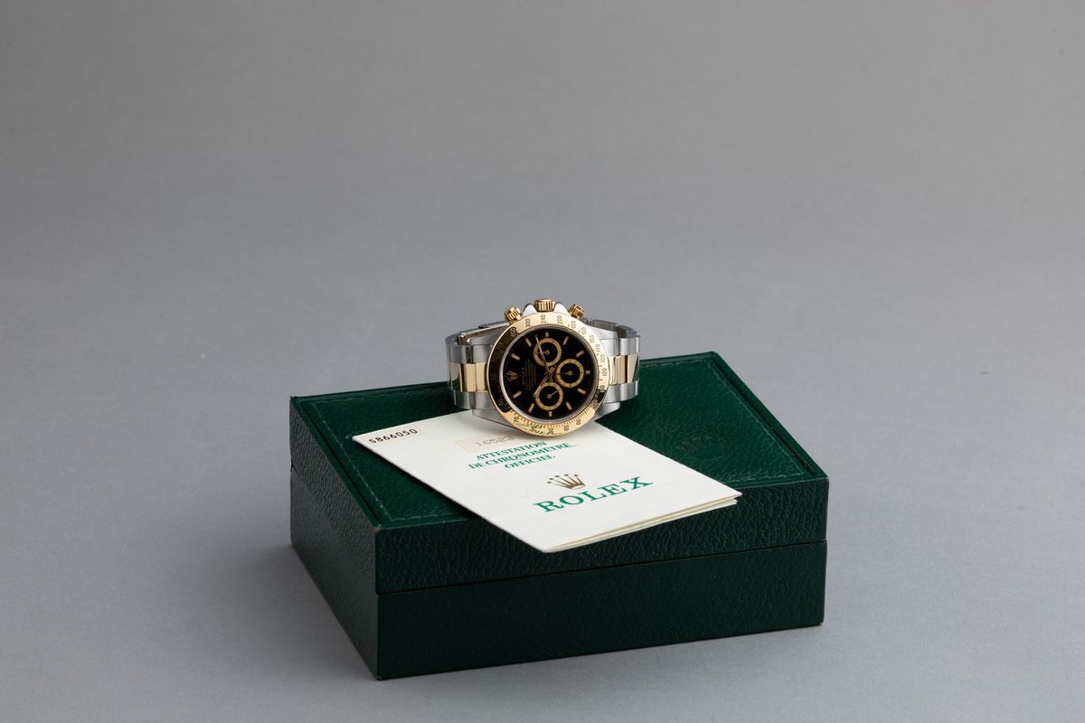 Rolex - Daytona Zenith Ref 16523, 6 Inverted, Cronografo Acciaio e Oro con Lunetta Tachimetrica T...
