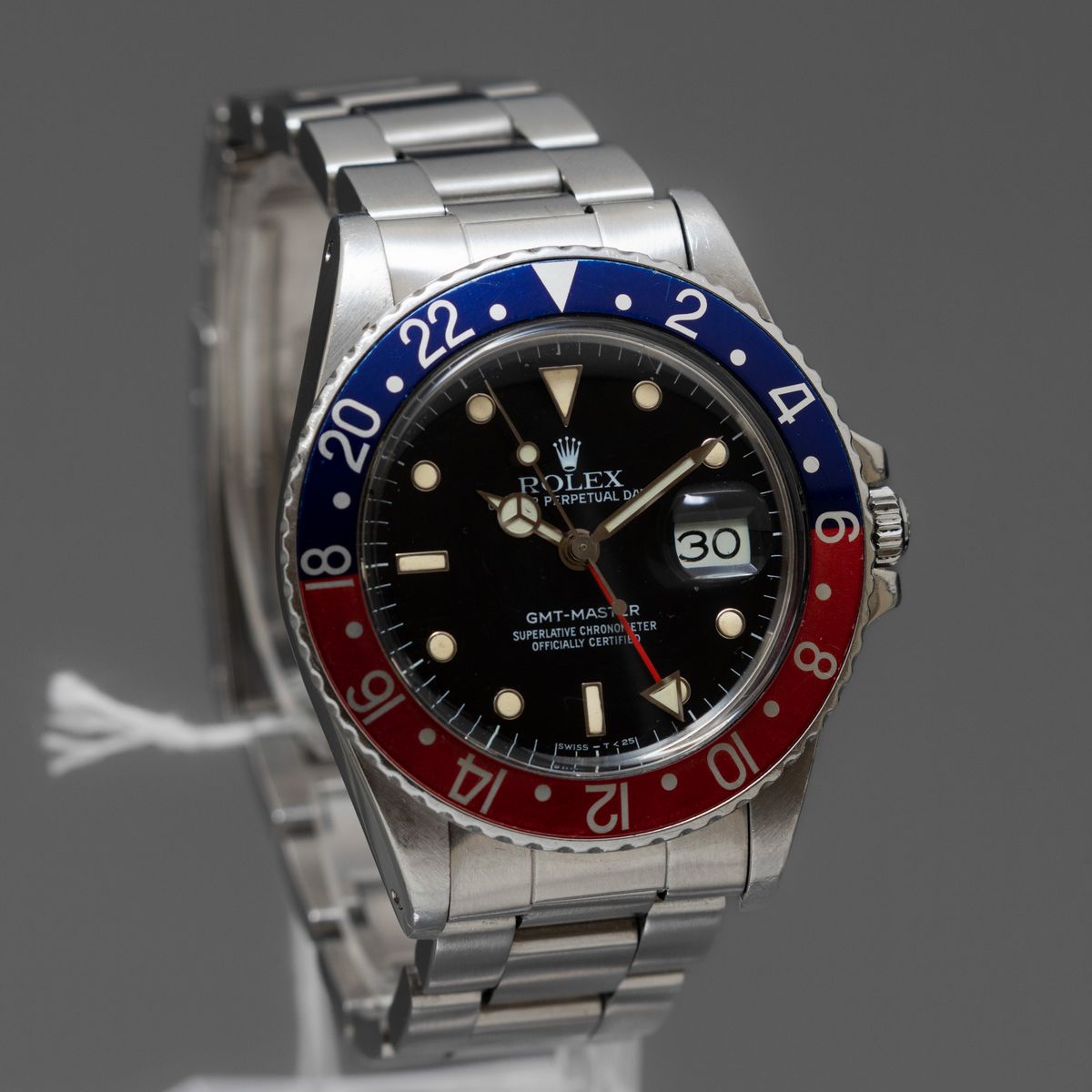 Rolex - Gmt Master Pepsi Ref 16750, Modello Transizionale Vetro Plastica Quadrante Bicchierini co...