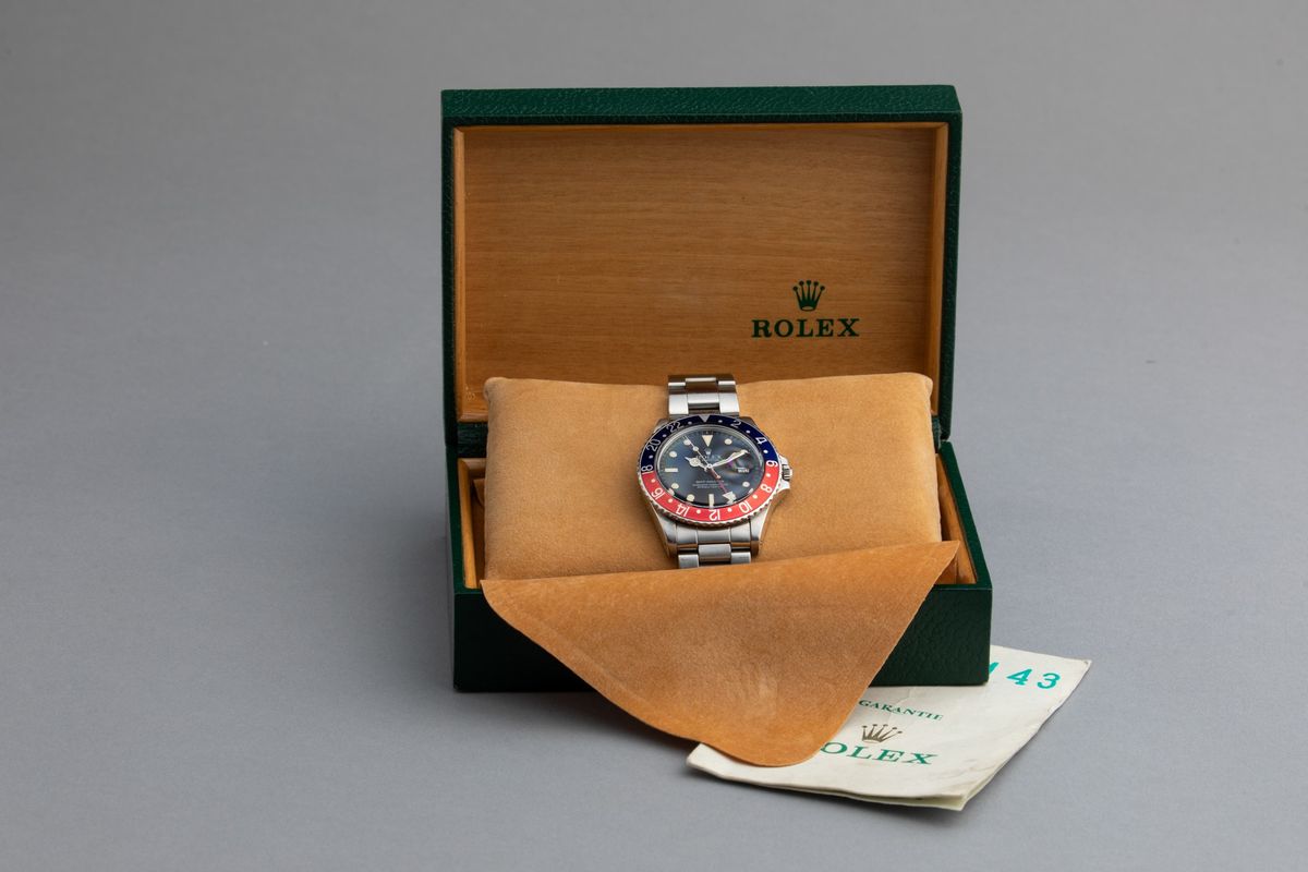Rolex - Gmt Master Pepsi Ref 16750, Modello Transizionale Vetro Plastica Quadrante Bicchierini co...