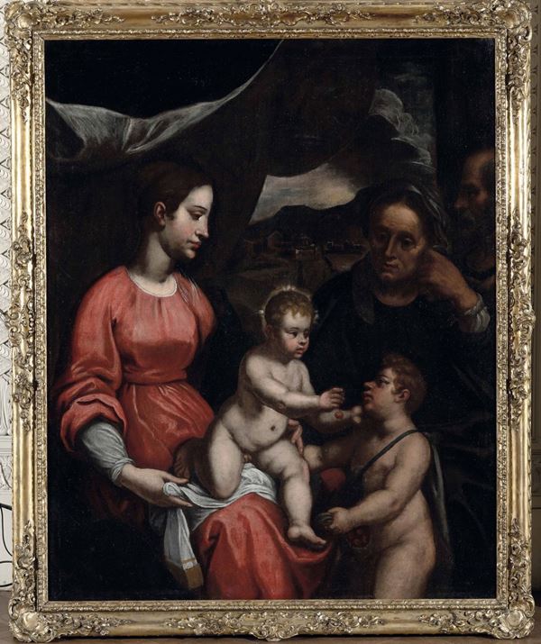 Bernardo Castello - Sacra Famiglia con Santa Elisabetta e San Giovannino