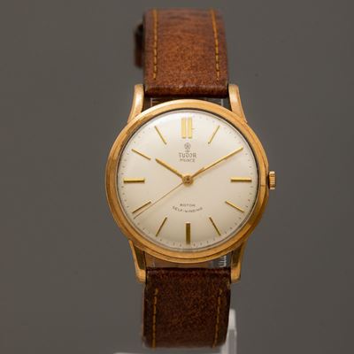 Tudor - Prince in Oro 14k Automatico con Quadrante Argentè e Indici a Bastone