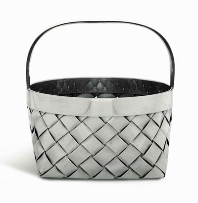 Cestino in Argento Sterling. Argenteria Italiana del XX Secolo. Maison Bulgari