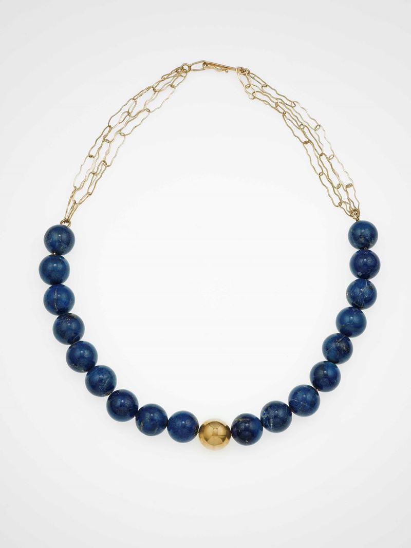Lapis-lazuli and gold necklace. Fitted case signed Repossi  - Auction Jewels | Cambi Time - Cambi Casa d'Aste