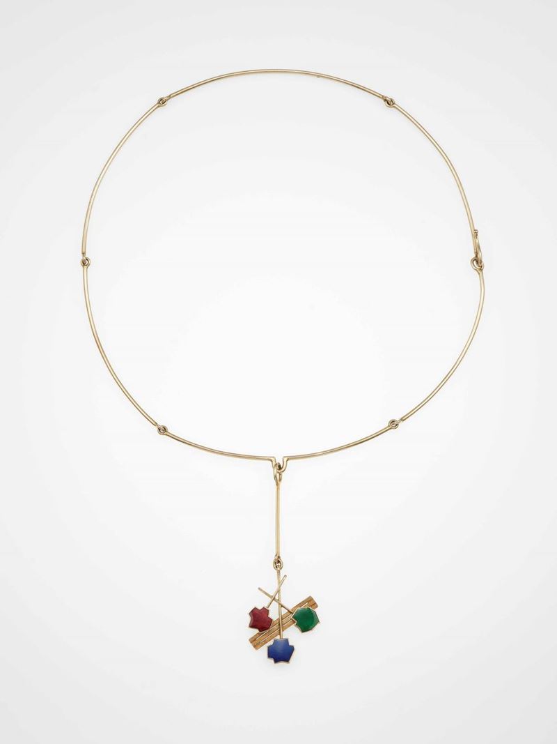 Enamel and gold necklace. Fitted case signed Repossi  - Auction Jewels | Cambi Time - Cambi Casa d'Aste